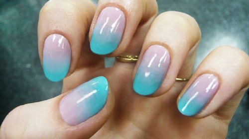 Trendig ombre manikyr på naglar i olika längder: fotoidéer