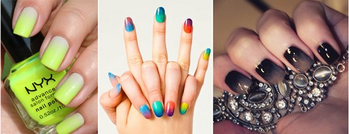 Manucure ombre à la mode sur des ongles de différentes longueurs: idées de photos