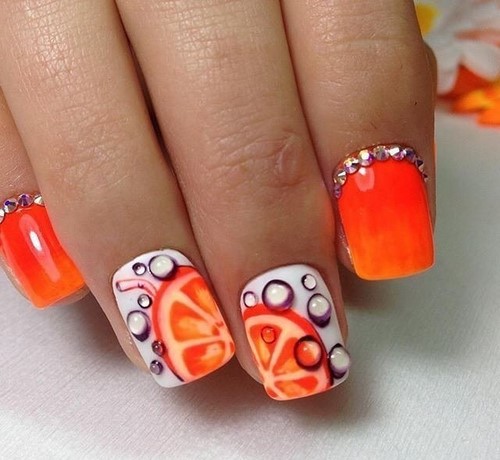 Bright manicure - original nail design ideas in saturated colors