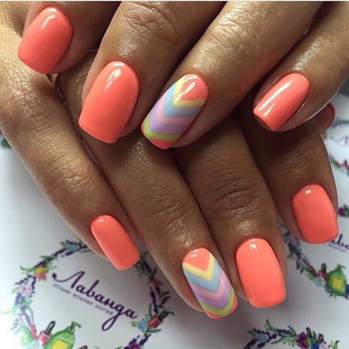 Bright manicure - original nail design ideas in saturated colors