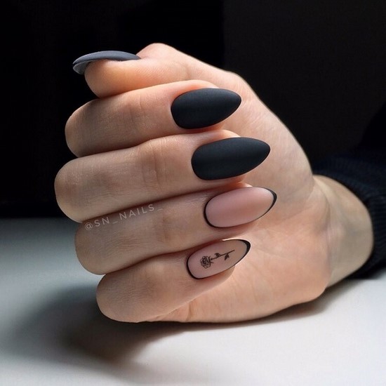 Manicure escuro na moda - belas fotos da idéia de manicure em tons escuros
