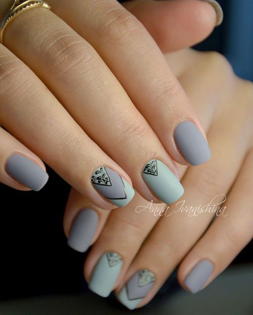 Modna siva manikura - nove fotografije, dizajn noktiju u sivoj boji