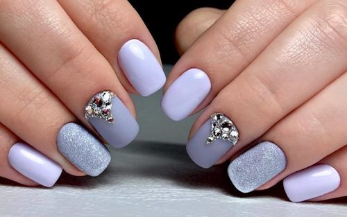 Fashionable gray manicure - new photos, nail design in gray