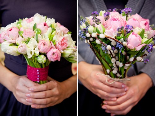 Красиви пролетни букети от цветя и пролетни флорални аранжировки