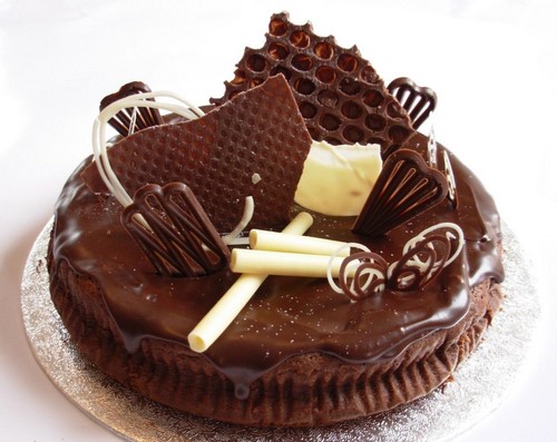 De smukkeste chokoladekager - foto, udsmykning, indretning og designideer