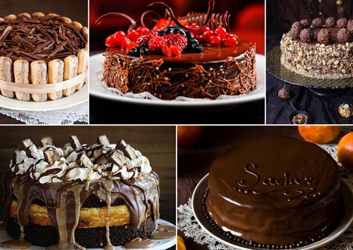 Nejkrásnější čokoládové dorty - fotografie, dekorace, výzdoba a designové nápady