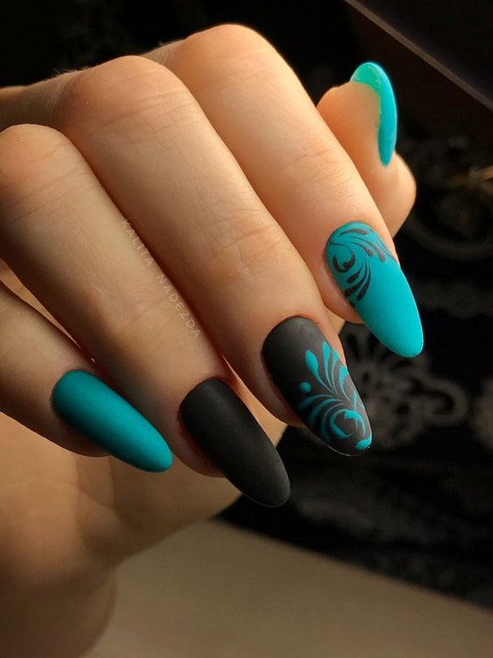 Novas soluções de nail art turquesa - as melhores fotos de design