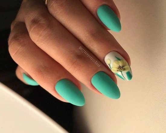 Novas soluções de nail art turquesa - as melhores fotos de design