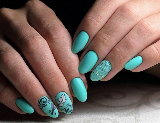 New turquoise nail art solutions - the best design photos