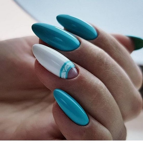 Nové tyrkysové riešenia na nechty - najlepšie dizajnové fotografie