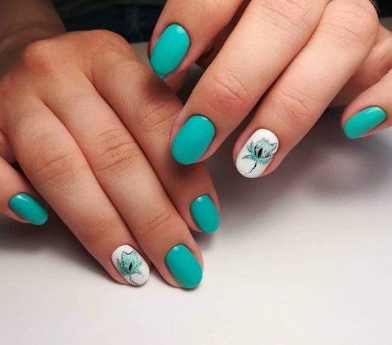 Nieuwe turquoise nail art-oplossingen - de beste ontwerpfoto's