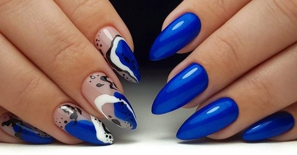 Inspirational blue manicure. Top innovations