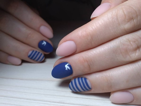 Inspirational blue manicure. Top innovations