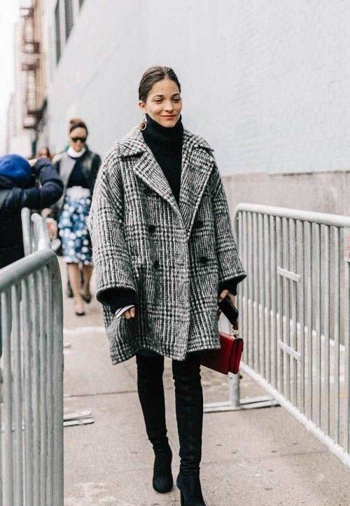 Големи тенденциозни палта: фото идеи за това как да носите извънгабаритно палто